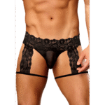 Short con liguero y encaje floral Male Power - Imagen 8