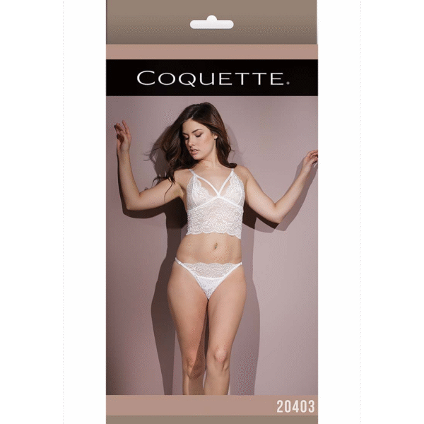Conjunto Coquette de bralette y braguita con abertura en la entrepierna