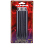 Velas japonesas de goteo, gotas cálidas seguras para la piel para el juego sensorial, aroma neutro, Doc Johnson, negras, 3 unidades