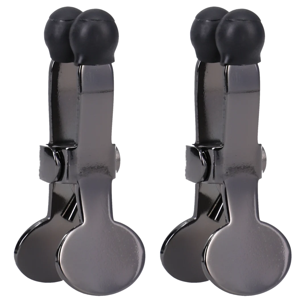Pinzas BDSM para pezones con agarre firme, Nippers, pinzas para pezones de acero inoxidable con punta de silicona, negras - Imagen 3