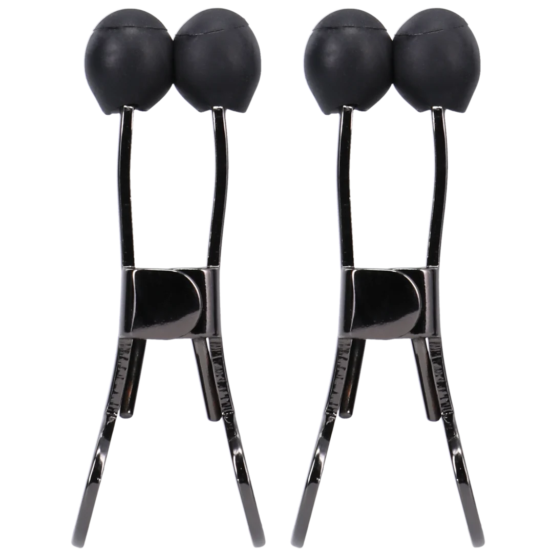 Pinzas BDSM para pezones con agarre firme, Nippers, pinzas para pezones de acero inoxidable con punta de silicona, negras - Imagen 4