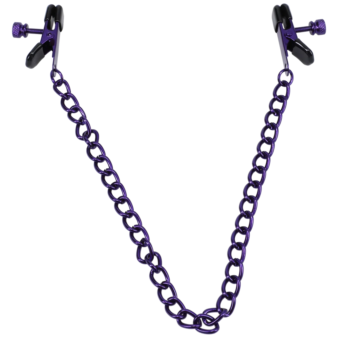 Pinzas BDSM ajustables para pezones, pinzas para pezones, moradas - Imagen 2