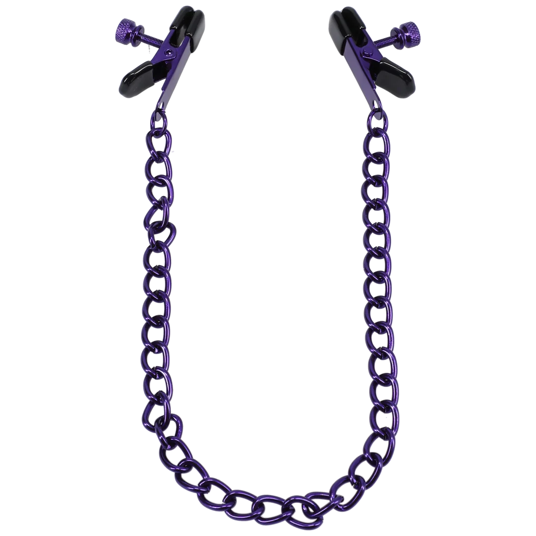 Pinzas BDSM ajustables para pezones, pinzas para pezones, moradas - Imagen 3