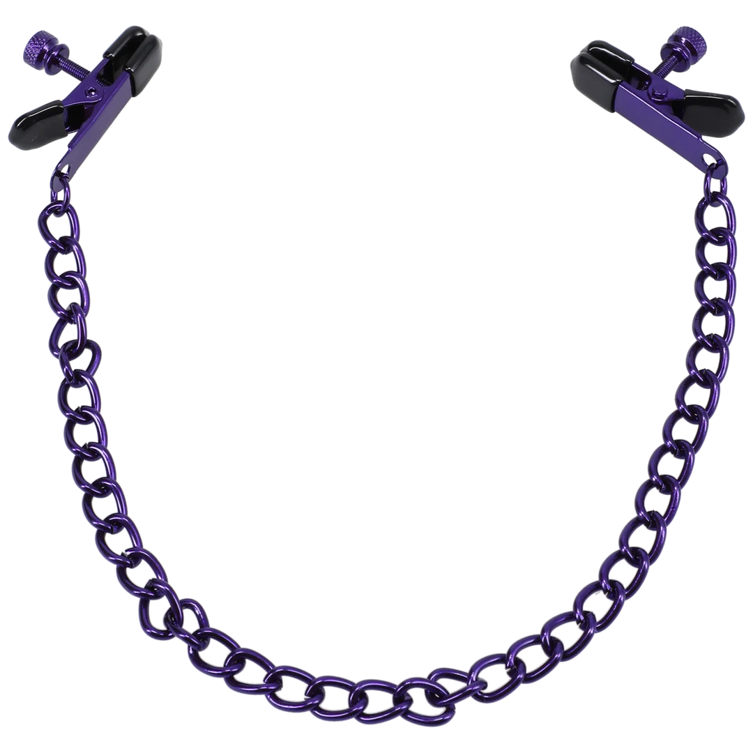 Pinzas BDSM ajustables para pezones, pinzas para pezones, moradas - Imagen 5