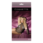 Body fetiche de rejilla con guantes · Talla grande