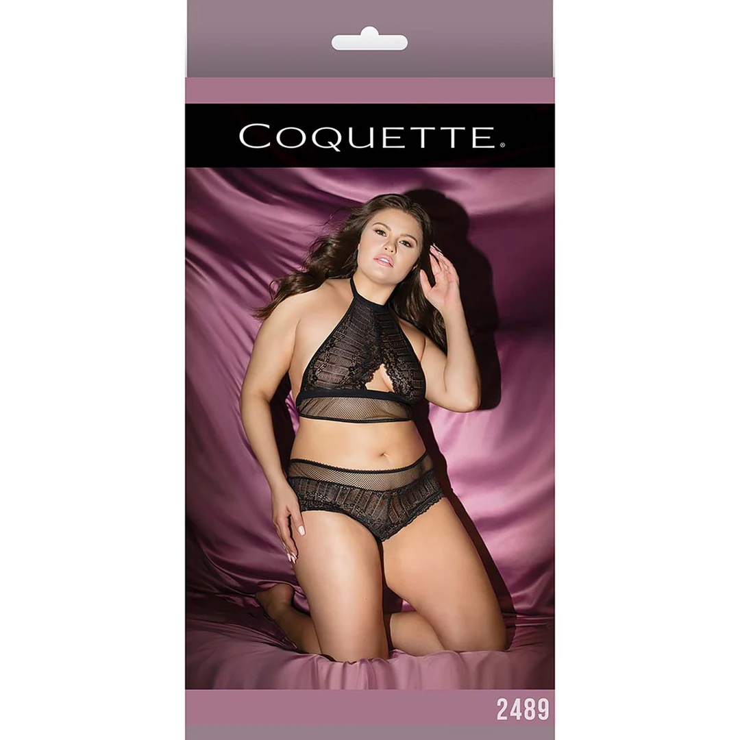 Top halter de red Coquette y shorts booty - Imagen 1