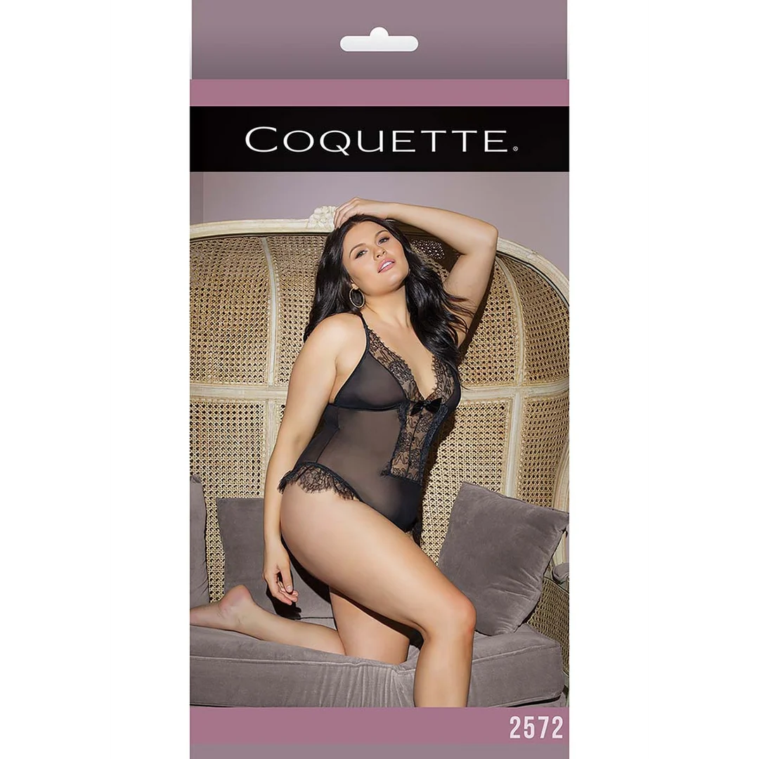 Sexy body de talla grande con tiro abierto y detalles de encaje para curvas | LIN - Imagen 1