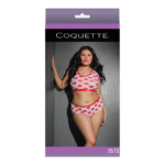 Top corto y shorts Coquette con estampado de labios