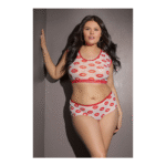 Top corto y shorts Coquette con estampado de labios - Imagen 2
