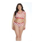 Top corto y shorts Coquette con estampado de labios - Imagen 3