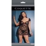 Babydoll de encaje en talla grande con detalles rosas y lazo para siluetas con curvas | Desirelle