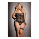 Top Cami Coquette con tanga, negro, talla grande - Imagen 3