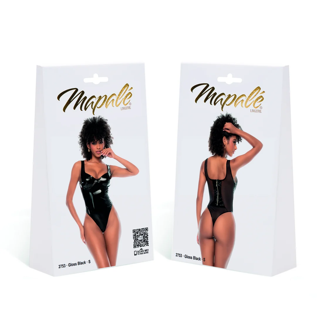 Body de vinilo con tul transparente para looks atrevidos - Desirelle - Imagen 7