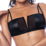 Conjunto de sujetador de dos piezas Mapalé Rock Star, L/XL, negro efecto wet look - Imagen 5