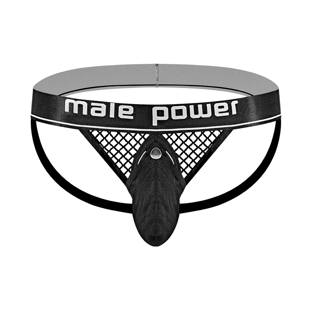 Suspensorio Male Power con anillo para el pene negro - Imagen 11