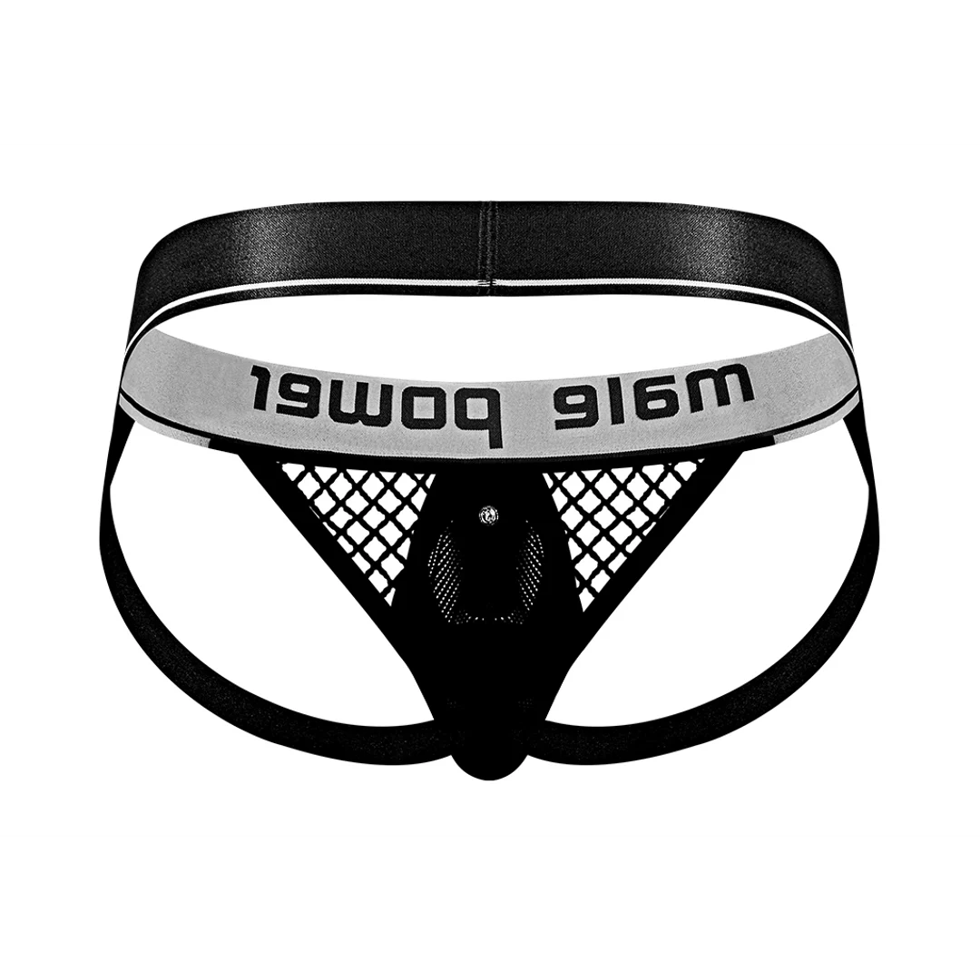 Suspensorio Male Power con anillo para el pene negro - Imagen 12