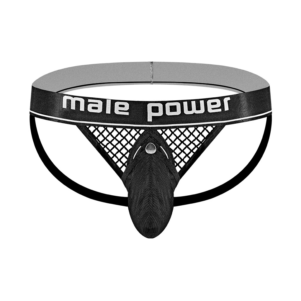 Suspensorio Male Power con anillo para el pene negro - Imagen 16