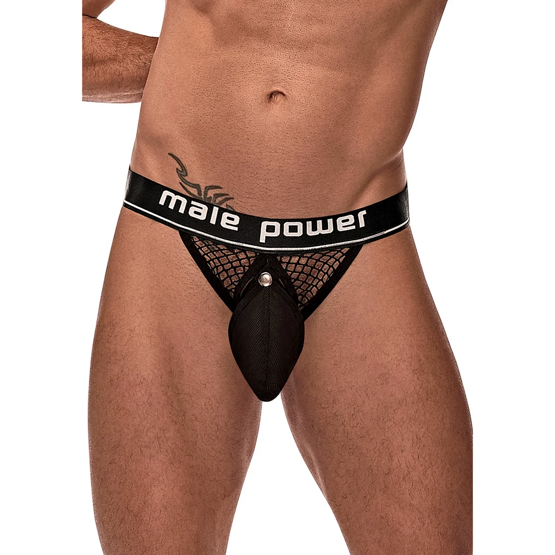 Suspensorio Male Power con anillo para el pene negro - Imagen 18
