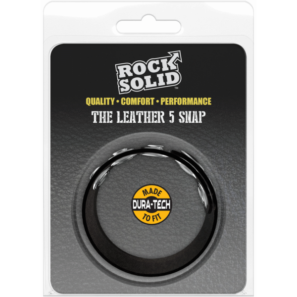 Doc Johnson The Leather 5 Snap anillo para el pene