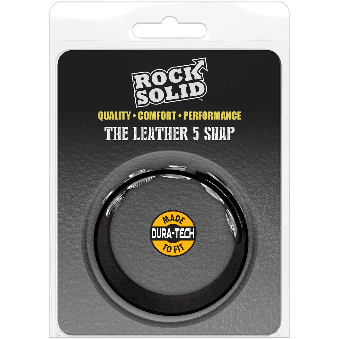 3700-10-CD-2 Doc Johnson The Leather 5 Snap anillo para el pene - Imagen 1
