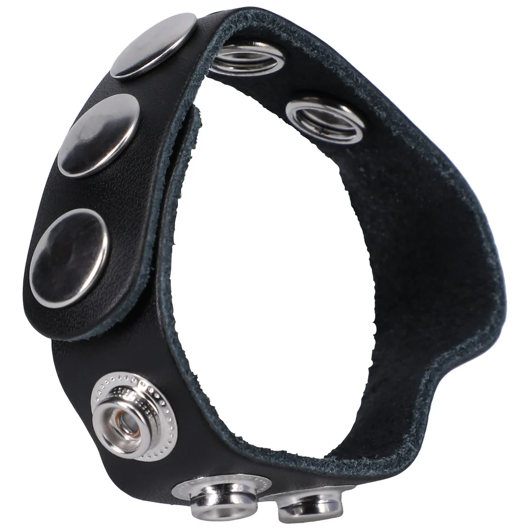 Doc Johnson The Leather 5 Snap anillo para el pene - Imagen 2