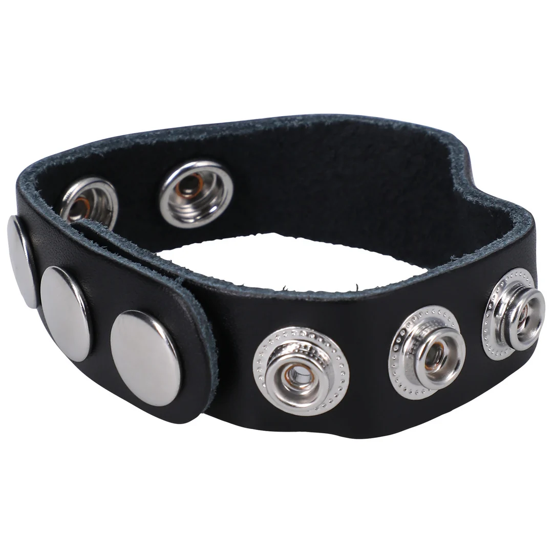Doc Johnson The Leather 5 Snap anillo para el pene - Imagen 5