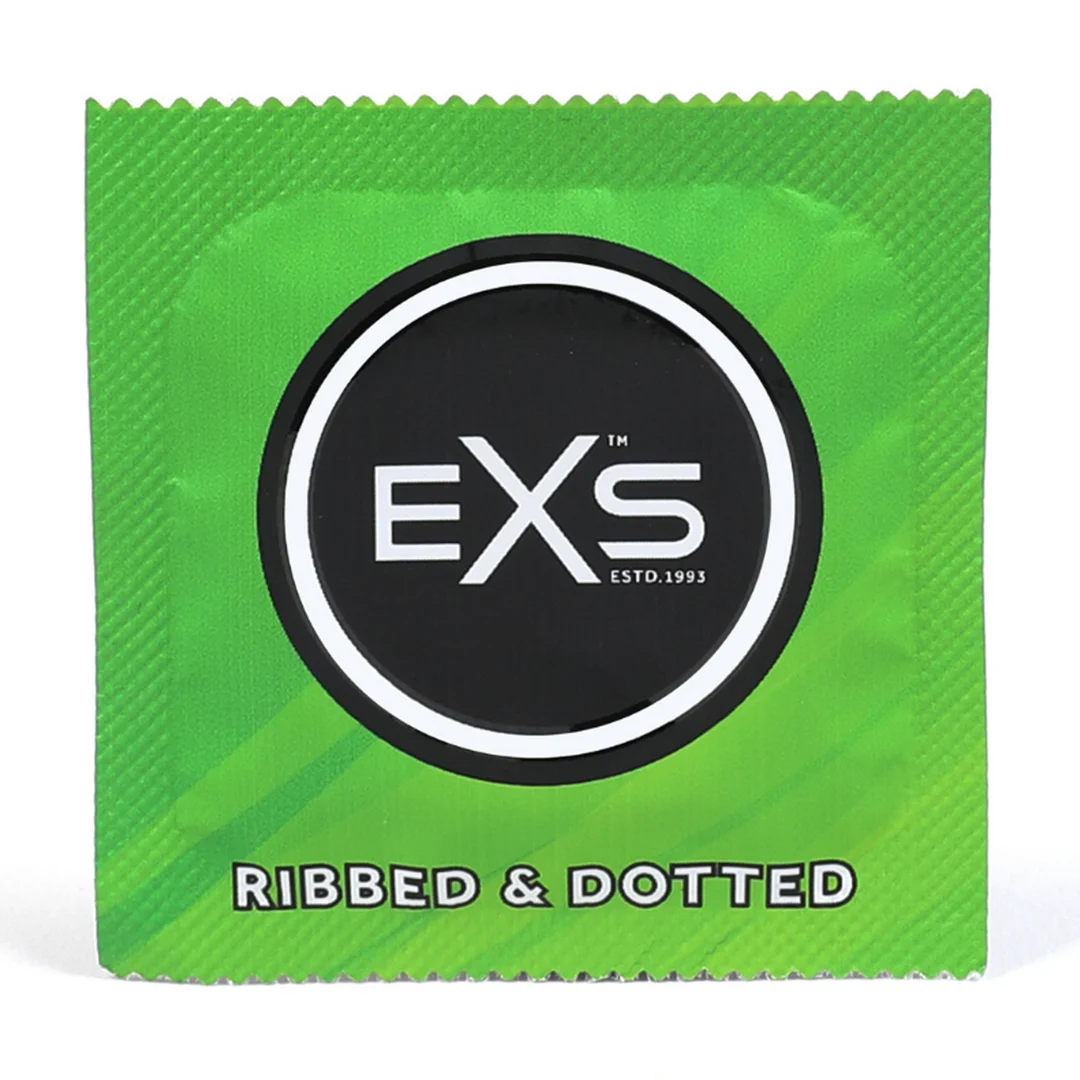 3EXSTEXT-5 Preservativos EXS Ribbed Dotted and Flared - Imagen 1
