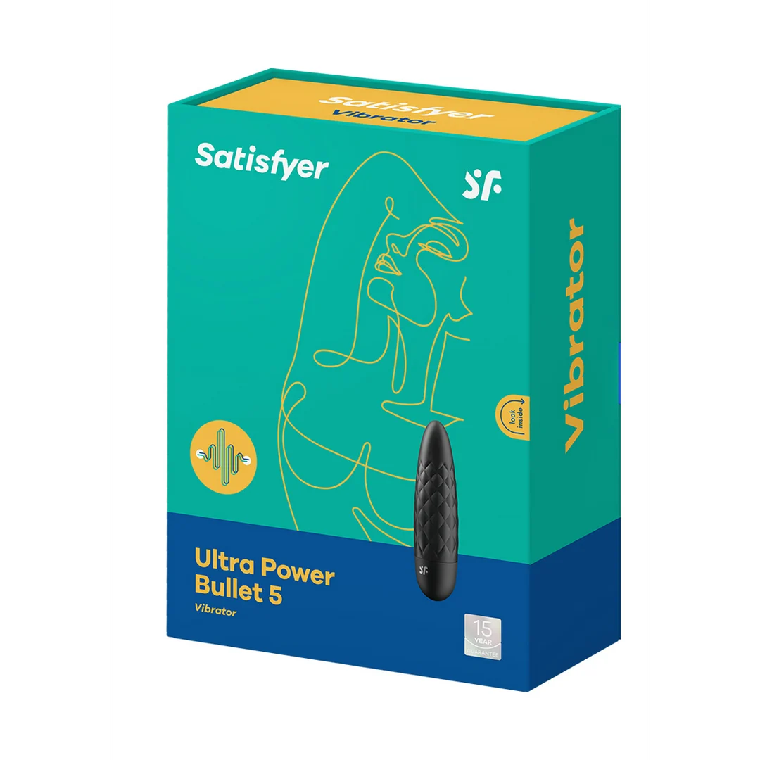 Mini vibrador Satisfyer, punta precisa y textura con relieves, negro Satisfyer - Imagen 1