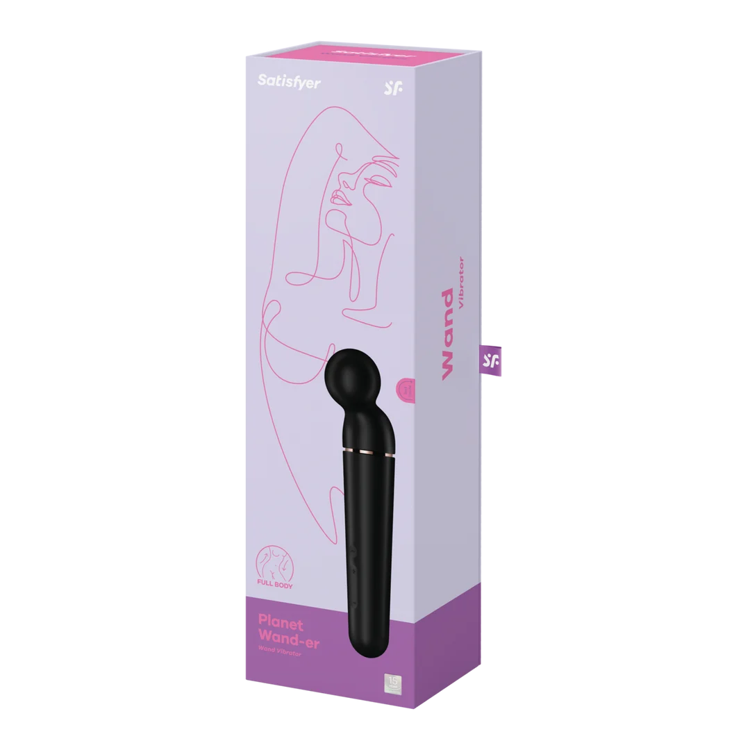 Vibrador tipo varita Satisfyer con 10 modos y 6 intensidades, Satisfyer negro y oro rosa - Imagen 1