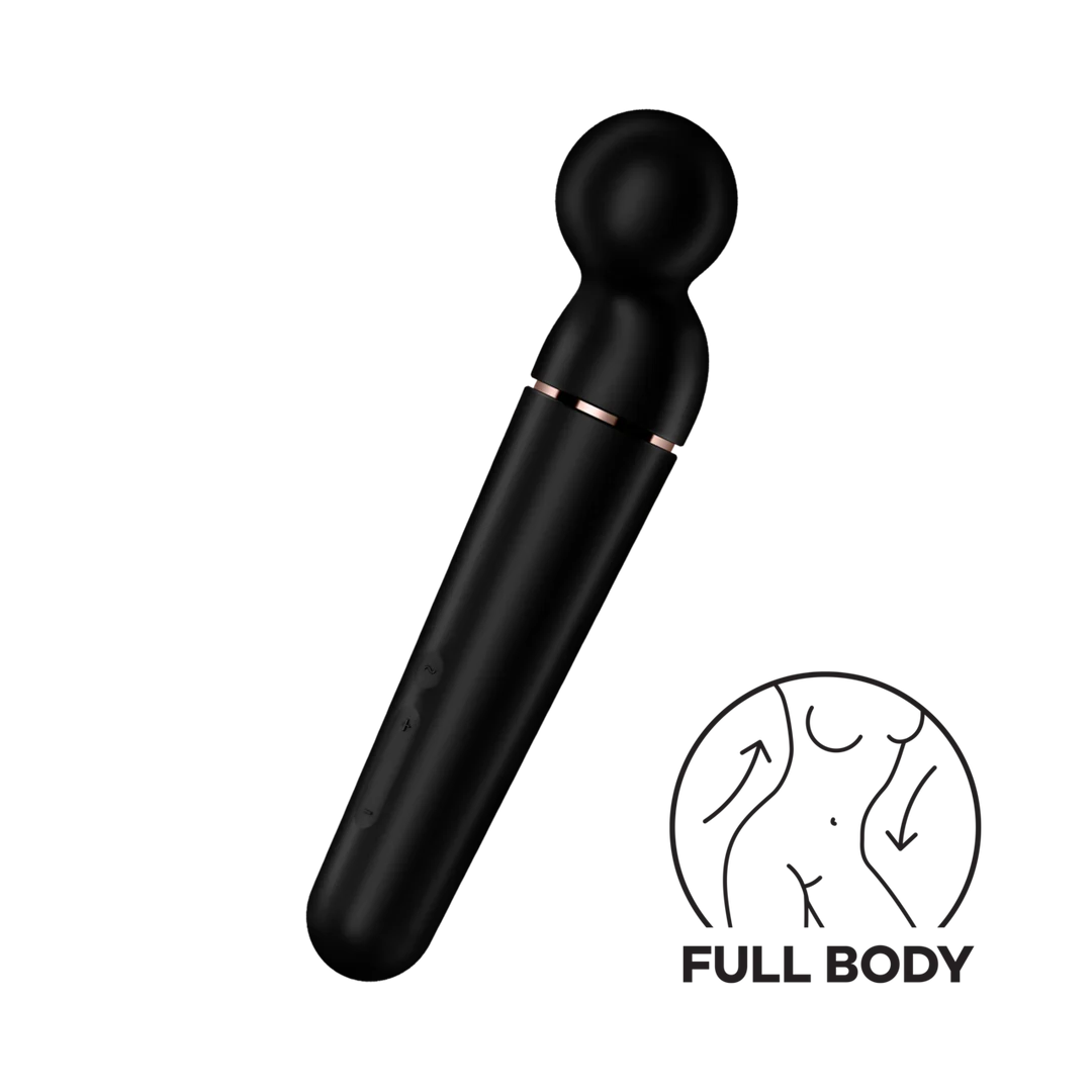 Vibrador tipo varita Satisfyer con 10 modos y 6 intensidades, Satisfyer negro y oro rosa - Imagen 2