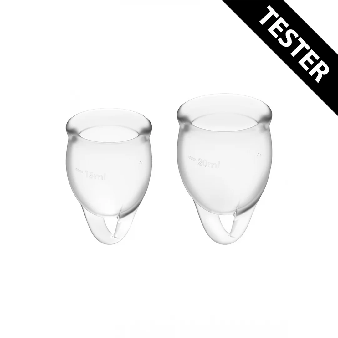 4021058 Copa menstrual, set de dos (15 ml y 20 ml), transparente, tester - Imagen 1
