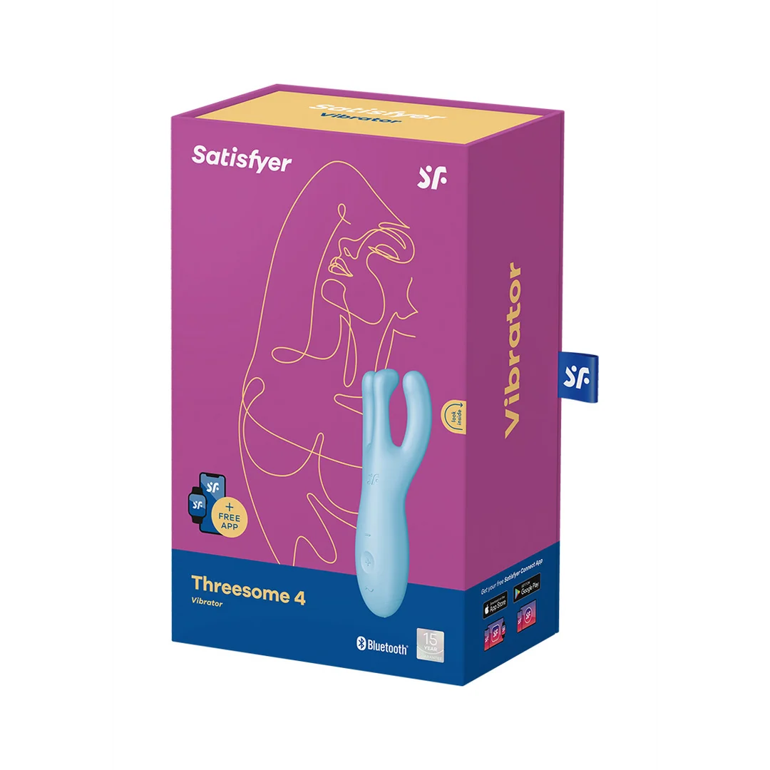 Vibrador para colocar sobre el cuerpo azul Satisfyer Threesome 4Plus con app - Imagen 1