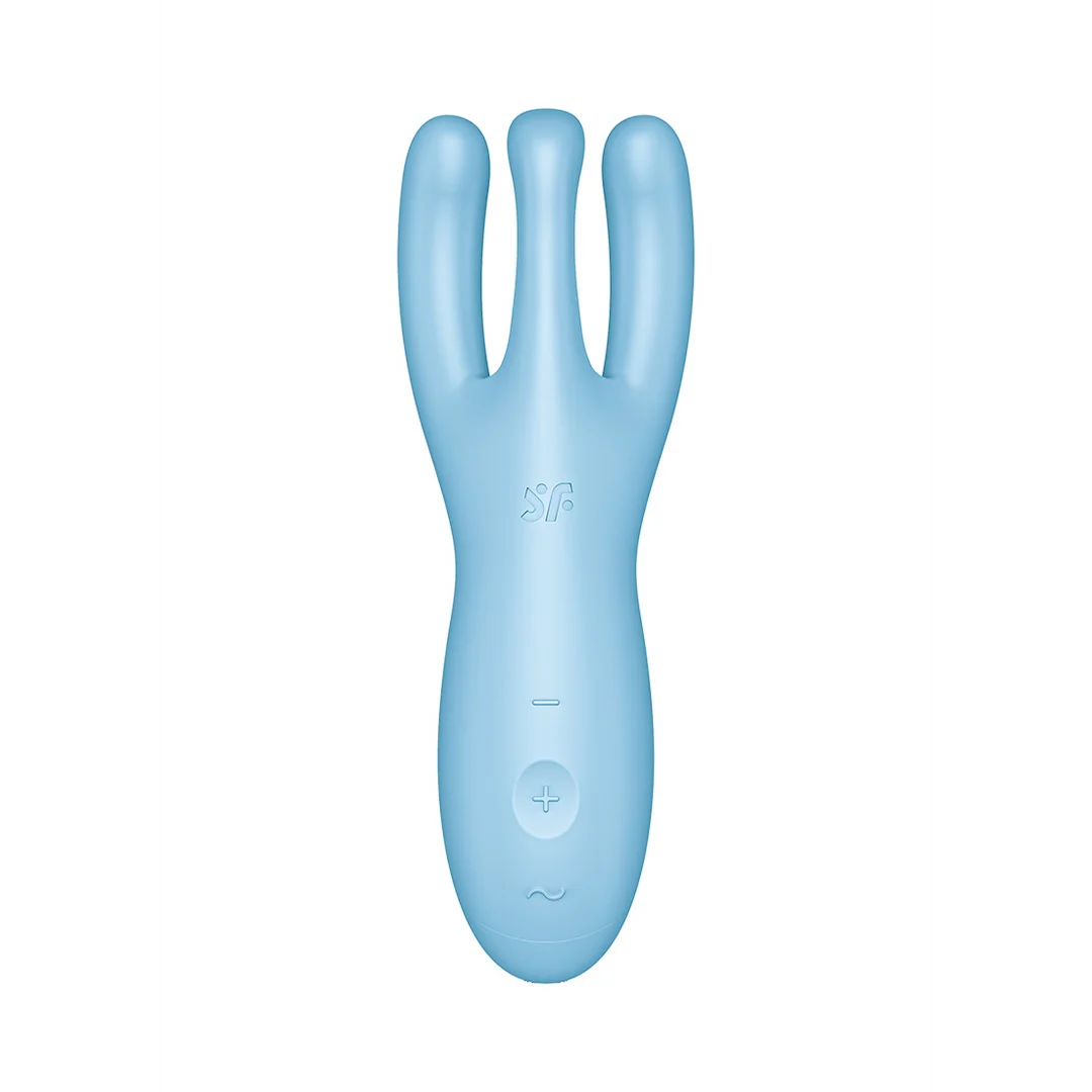 Vibrador para colocar sobre el cuerpo azul Satisfyer Threesome 4Plus con app - Imagen 2
