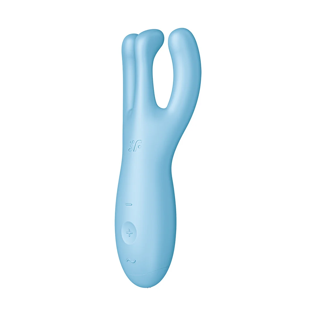 Vibrador para colocar sobre el cuerpo azul Satisfyer Threesome 4Plus con app - Imagen 3