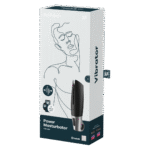 Masturbador vibrador con asa de anilla, negro