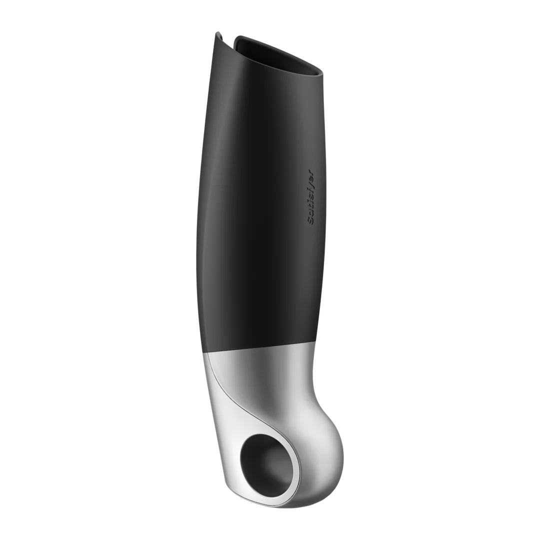 Masturbador vibrador con asa de anilla, negro - Imagen 3
