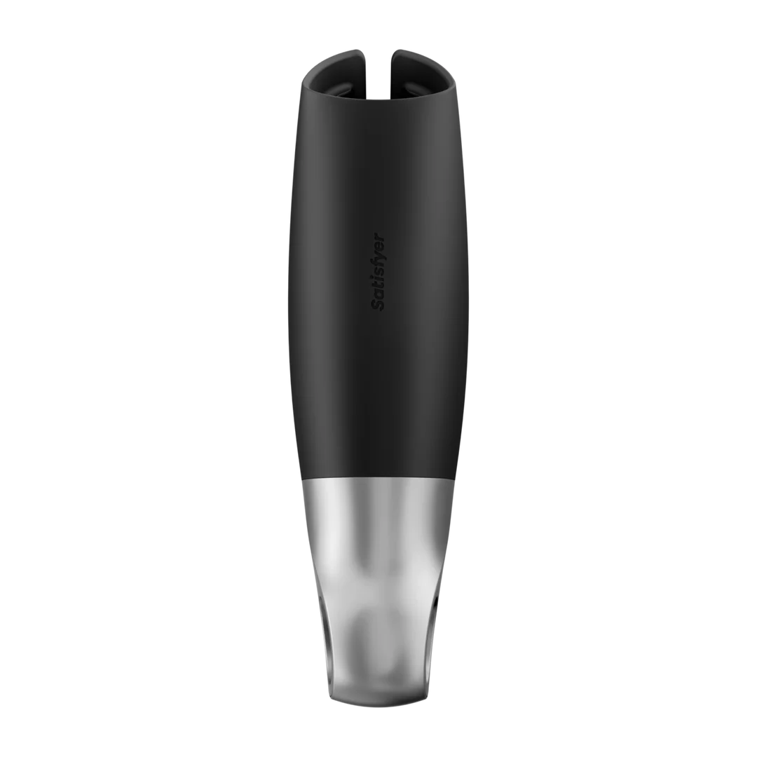Masturbador vibrador con asa de anilla, negro - Imagen 4