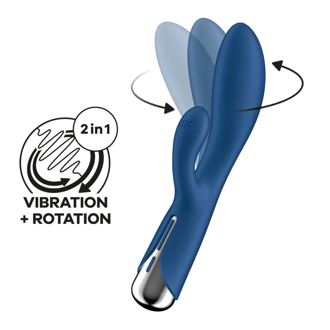 Vibrador tipo conejo Satisfyer con cabezal giratorio y vibraciones potentes, azul - Imagen 5