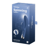 Vibrador tipo conejo Satisfyer con cabezal giratorio y vibraciones potentes, azul