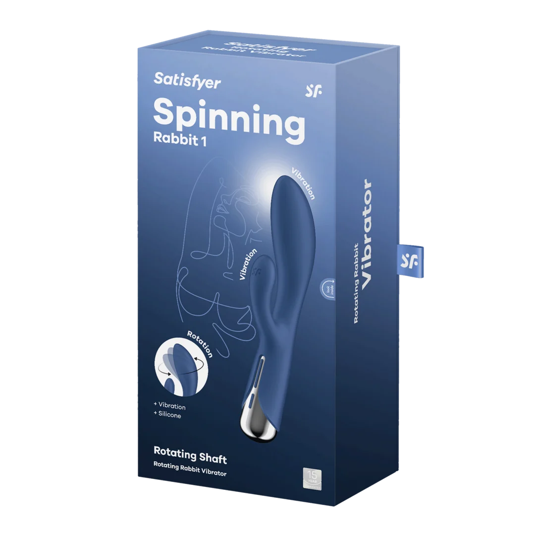 4048734-2 Vibrador tipo conejo Satisfyer con cabezal giratorio y vibraciones potentes, azul - Imagen 1