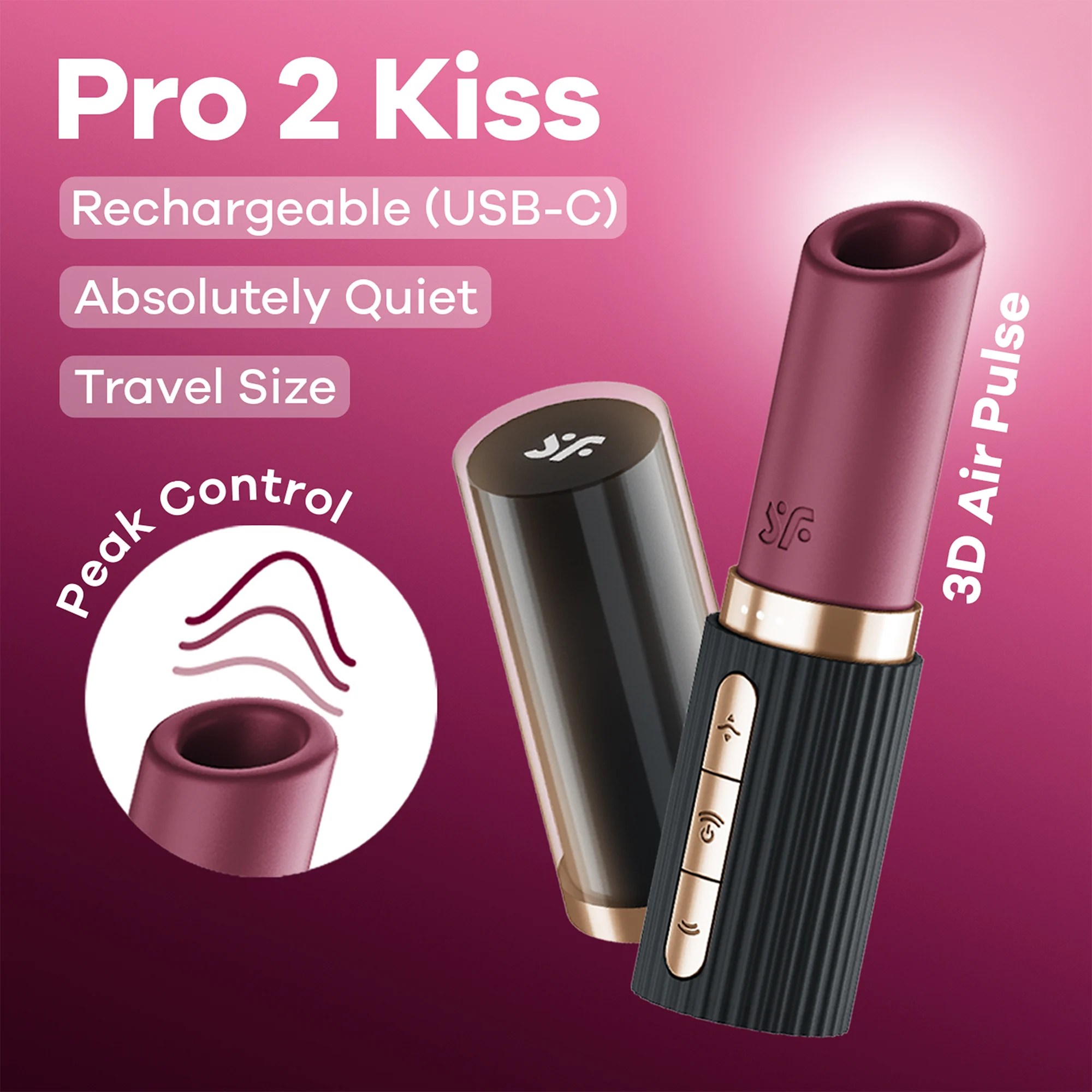 Vibrador de pulsos de aire Satisfyer Pro 2 Kiss morado - Imagen 5