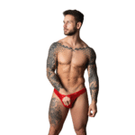 Tanga de anillas abierta Male Power con anillo para pene azul cobalto - Imagen 2