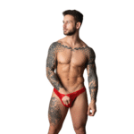 Tanga de anillas abierta Male Power con anillo para pene azul cobalto - Imagen 4