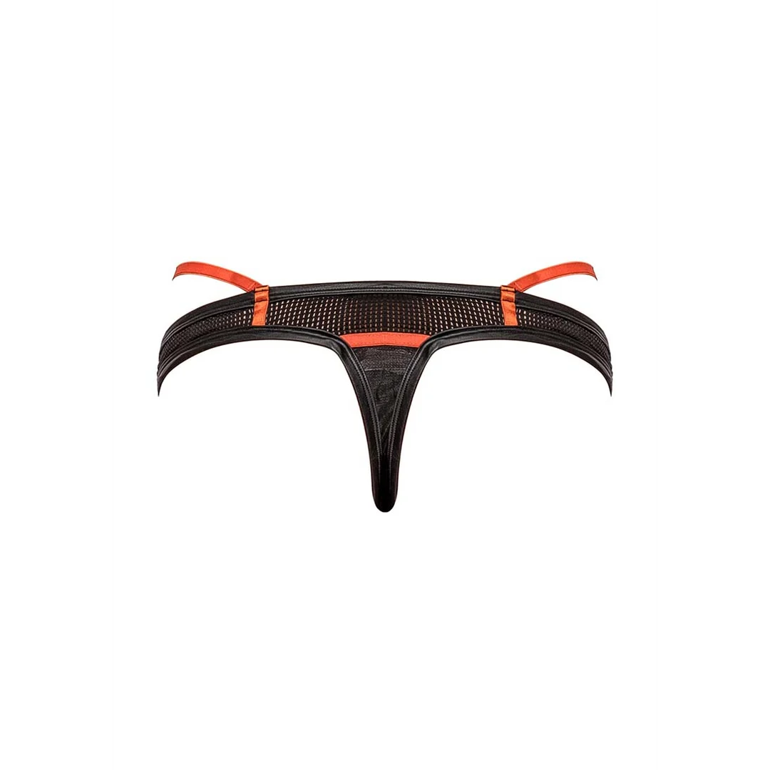 Tanga sexy con tiras deportivas y paneles de red para un look atlético – LIN - Imagen 1