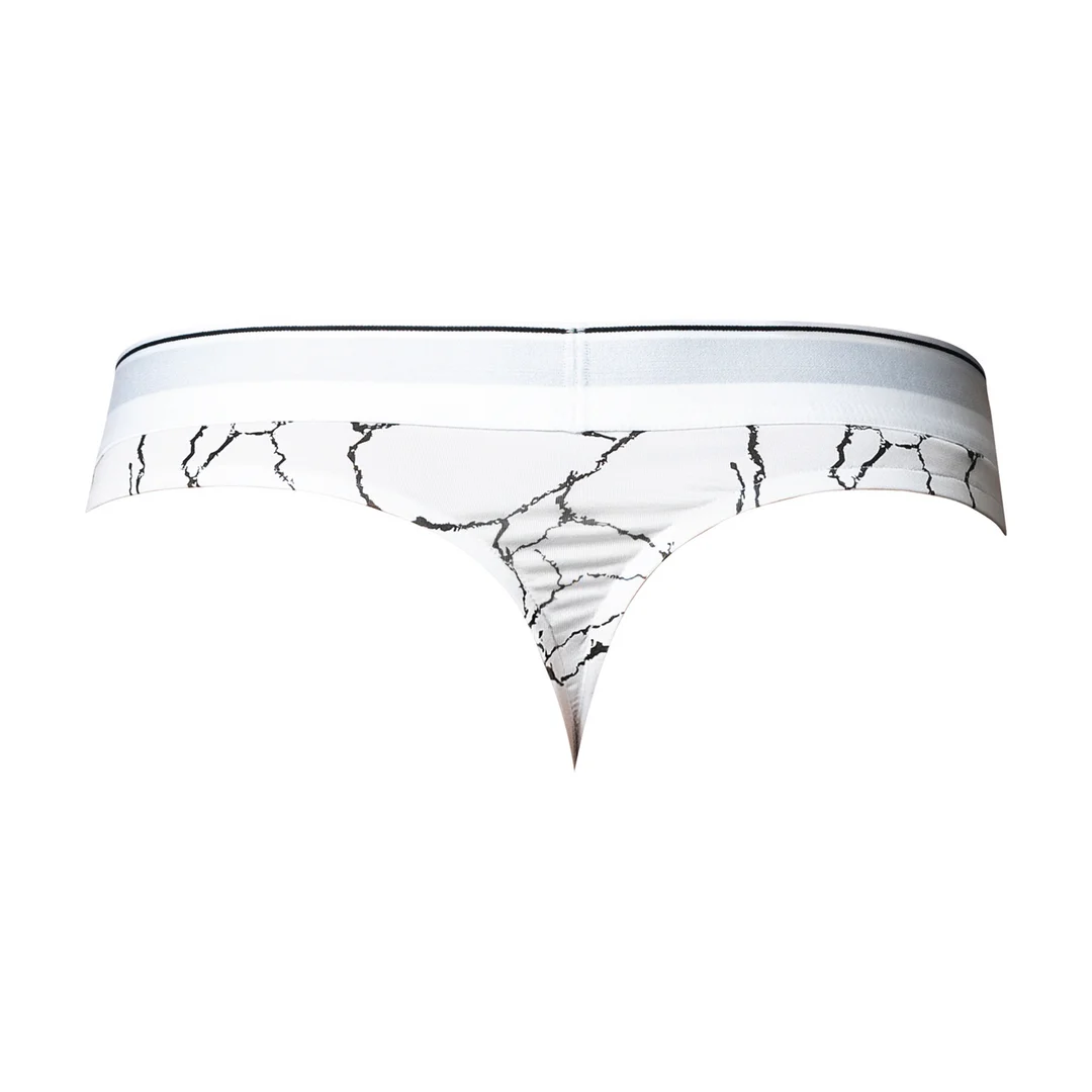 Tanga Male Power con estampado marmolado blanco - Imagen 3