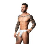 Tanga Male Power con estampado marmolado blanco - Imagen 8