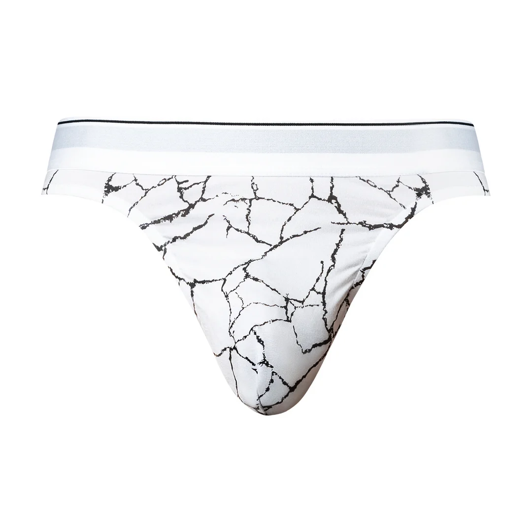 Tanga Male Power con estampado marmolado blanco - Imagen 6