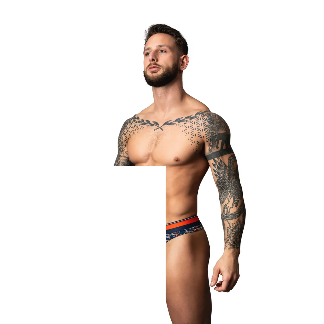 Tanga Male Power con estampado marmolado blanco - Imagen 12