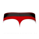 Male Power Panel Thong L/XL negro y rojo - Imagen 5