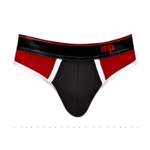 Male Power Panel Thong L/XL negro y rojo - Imagen 16